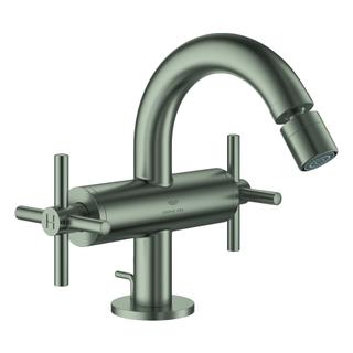 GROHE Bidet-Zweigriff-Armatur Atrio 1/2", m Kreuzgr., Zugst.Abl.Gar, sat st.