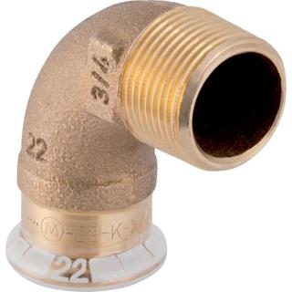 Geberit Übergangswinkel Mapress d 35xR 1 1/4, Cu, 90G, m AG, Rotguss