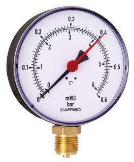 Afriso Hydrometer HY 100 radial 0/1 bar, G 1/2 B, Gehäuse-d= 100mm