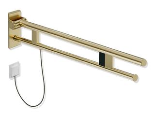 HEWI Stützklappgriff System 900 PVD Duo E-Spülausl., re, 862mm, MS gebürstet
