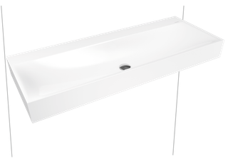 Kaldewei Wand-Waschtisch SILENIO 3046-D 120x40cm, o. ÜL, 2x3 HL, P-E, sw ma 100