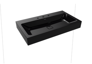 Kaldewei Wand-Waschtisch CONO 3090 90x50cm, 3 Hahnl., ch, P-E, schwarz
