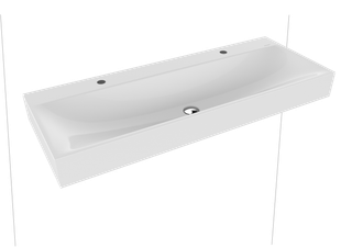 Kaldewei Wand-Waschtisch SILENIO 3046 120x40cm, o HL, alp-we, P-E, w. Gr 60