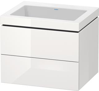 Duravit WT-Unterschrank c-bonded L-Cube 60x48cm, o HL, we. hgl, 2 Schub., wandh