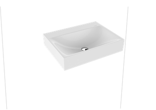 Kaldewei Wand-Waschtisch SILENIO 3044 60x40cm, 3 Hahnl., we., P-E, cool grey30