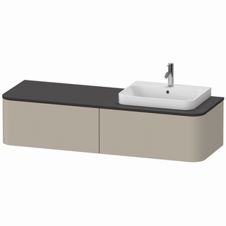 DU WTU HappyD2+ wandh.,354x1600x550mm 2AZ, BP r.,taupe sdm f.MWT ES Ah. re WBL