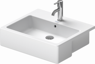 Duravit Halbeinbau-Waschtisch Vero 55x47cm, EB v ob, m HL, ÜL, HLB, we WG