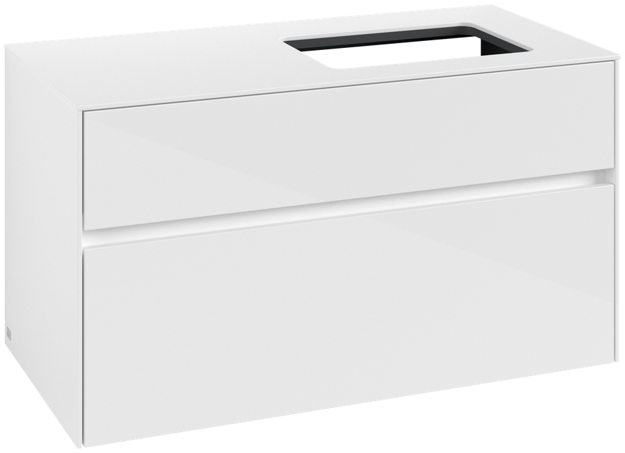 Artikelbild 1 des Artikels „V&B Waschtischunterschrank Collaro 100x54,8x50cm, WT rechts, glossy white glossy white“