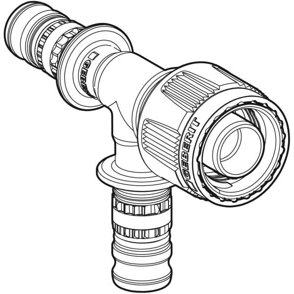 Artikelbild 2 des Artikels „Geberit Übergangs-T-Stück Mepla d 20, MF20, mit MasterFix, Abzweig, PVDF Ø 20 mm, MF20, mit MasterFix“