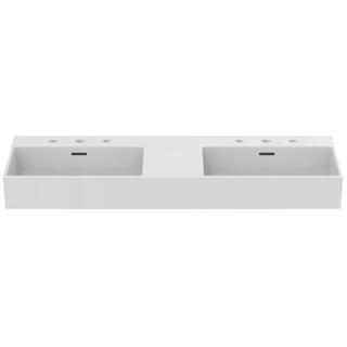 IS Doppel-Waschtisch Extra 120x45x15cm, m Ü, geschli., 3 HL, we I +