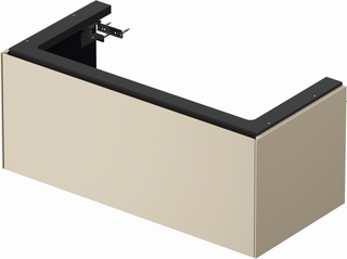 DU WTU White Tulip wandh.,1 Auszug 410x984x458mm, Taupe Seidenmatt ES Nussb