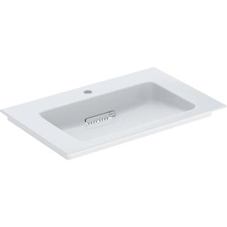 Geberit Möbel-Waschtisch One 75cm, HL mit., o. ÜL, we. K-Tect/Bl we.