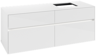 V&B Waschtischunterschrank Collaro 140x54,8x50cm, WT r, LED 10,4W, glo wh.
