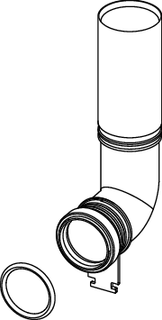 TECE Spülrohr 185mm, verkürzt, für Uni-Spülkasten