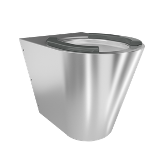 AR T-WC, CAMPUS, Edelstahl, wandhängend, 360x412x500 mm, Sitzbacken, S. bodenlang
