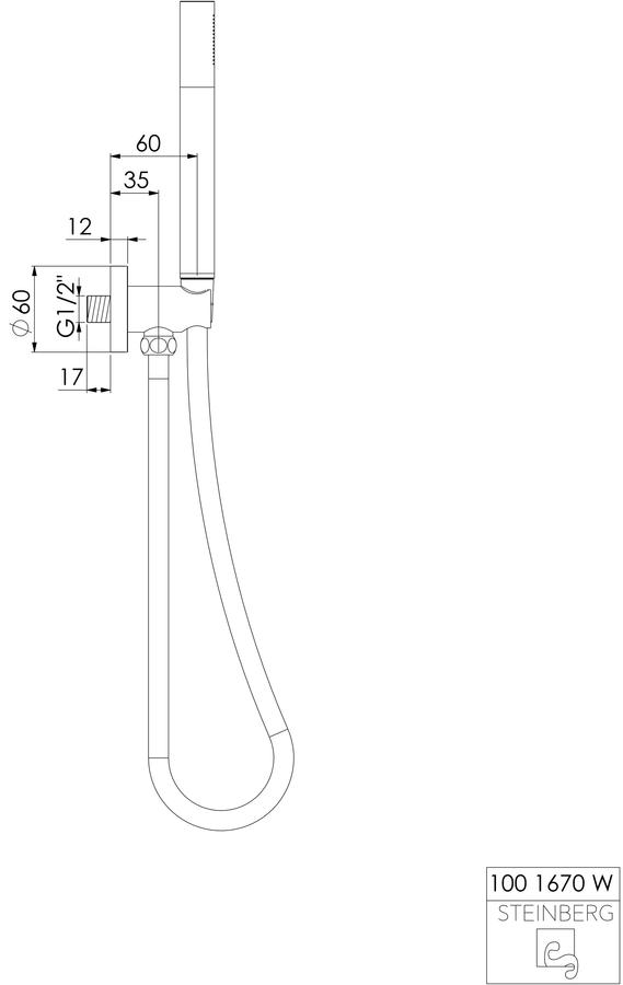 Artikelbild 2 des Artikels „Steinberg Handbrausegarnitur Serie 100 m Wd-Anschl.bg u. B.Schl. 1500mm, ma wh. Matt White“