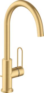 hansgrohe Waschtisch-Einhebelmischer 240 Axor Uno Ausladung 174 mm, mit Bügelgriff, Zugstangen-Ablaufgarnitur