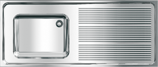 AR Gewerbespüle, MAXIMA, Edelstahl, 1400x432x600 mm, Tropfteil rechts