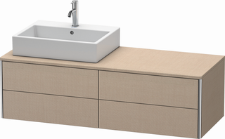 DU WTU XSquare, 4 SK, wandh, Becken li 400x1400x548mm, Leinen ES Ahorn re.