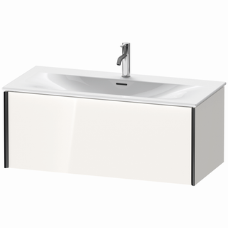DU WTU m.Viu XViu,1 Ausz.,397x1010x480mm schwarz matt/weiß hgl. Dekor ES Ahorn