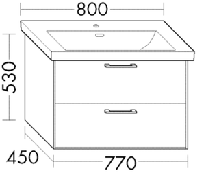 Burgbad Osera Waschtisch-Unterschrank 77x53x45cm, F D cappucc., 1 Lade/1 Ausz.