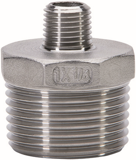 gebog316 Edelstahl-Gewindefitting 245 -Reduzierdoppelnippel 1" x 3/8"