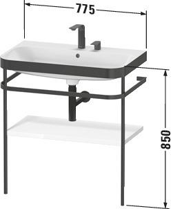 Artikelbild 4 des Artikels „Duravit MWT-Kombi Happy D.2 Plus 77,5x49cm, o. HL, Medit. Ei, m Konsole 77,5 x 49 cm, ohne Hahnloch | mediterrane Eiche“