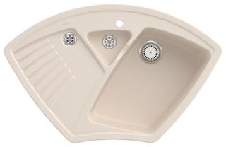 V&B Eckspüle Arena Eck m Abl.garn, Hand., ivory CeramicPlus