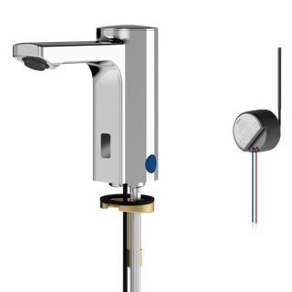 Elektronik-Standarmatur F5 E mit UP-Netzteil, Messing poliert verchromt