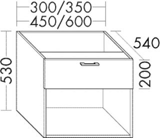 Burgbad Unterschrank Diago 30x52x54, Hellrot Matt, 1 Schublade