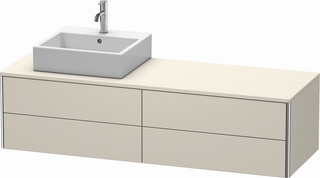 DU WTU XSquare, 4 SK, wandh, Becken li 400x1600x548mm, Taupe ES Nussb li.