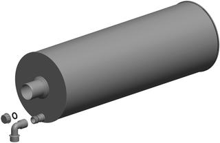 ATEC Absorptions-Schalldämpfer ASD 07, DN 60, 838mm, 30 dB, a Kunstst.