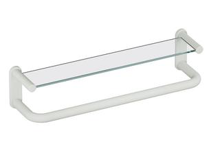 HEWI Ablage 801 Glas, mit Haltegriff, matt, lichtgrau