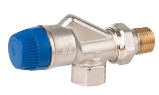 Resideo Thermostatventil Kombi-TRV DN 10, axial für den Vorlauf, Messing