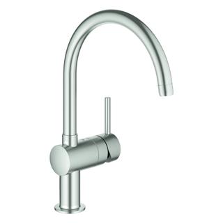 GROHE Spültisch-Einhebelmischer Minta 1/2", C-Auslauf, supersteel