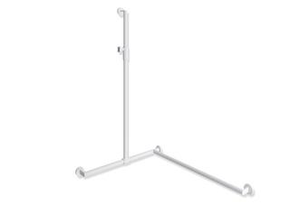 HEWI Edelstahl-Duschhandlauf System 900 1250x765x965mm, ES pulverbes we matt, re