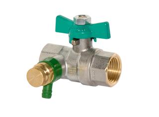 HS Trinkwasser-Kugelhahn UNIWATER 1498 1/2", m FG gr, Entleer., MS verchr.