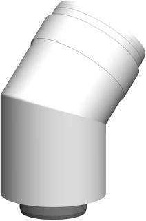 ATEC Bogen PolyTwin 45Gr, DN 80/125, PP, konzentrisch, weiß