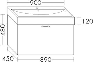 Burgbad Waschtischunterschrank Diago 89x48x45cm, anthr. Ultramatt, 1 Auszug