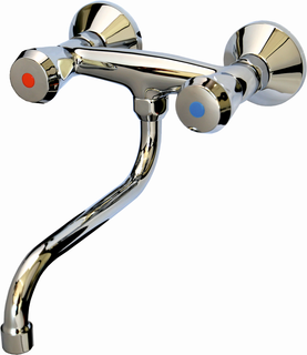 KAJA SPT-Wd-2-Griff-Armatur CLASSIC ABS-Griff, chrom, S-Auslauf 200mm