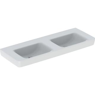 Geberit Doppelwaschtisch Renova Plan 130 x 48 cm, ohne Hahnloch, ohne Überlauf