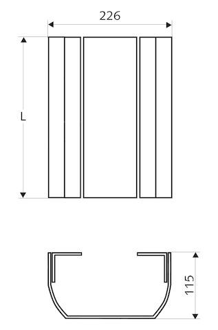 Artikelbild 2 des Artikels „Schell Anschlussblende LINUS 451-950mm, f D.-Paneel, alu-elox. geb. 451-950 mm“