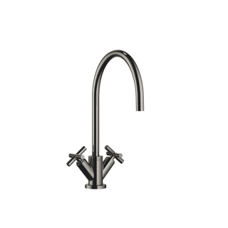 Dornbracht Zweigriff-Armatur TARA Ausl. 235mm, für Spültisch, Dark Chrome