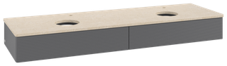 V&B WT-Unterschrank m F-Struktur Antao 160x50cm, HL, WBP botti., Anthrac. m Lac