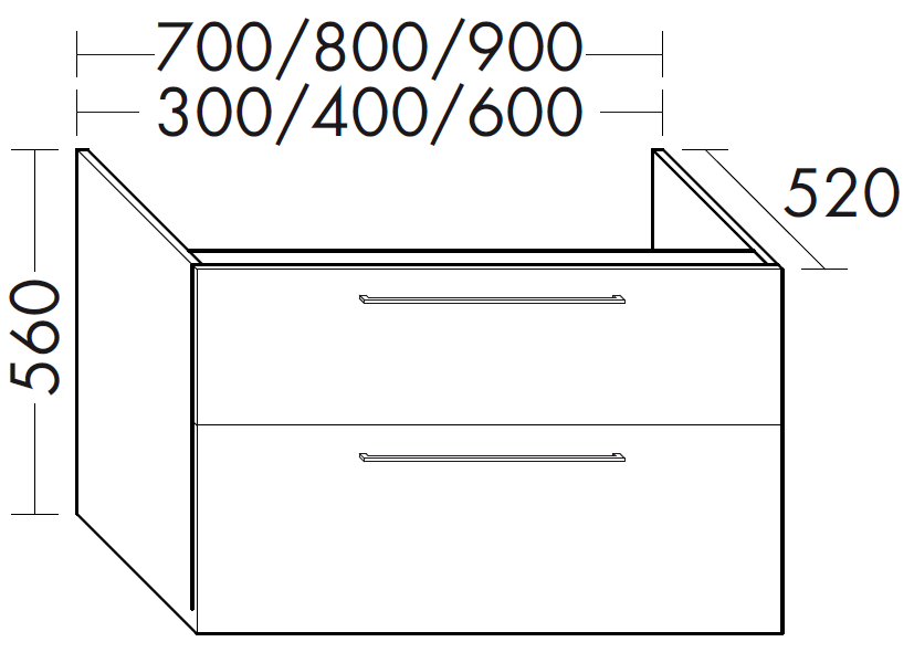 Artikelbild 1 des Artikels „FORMAT Design Unterschrank WVVZ 300x560x520mm, 2 Auszüge, weiß Hochglanz weiß Hochglanz“