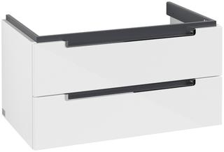 V&B Waschtisch-Unterschrank Subway 2.0 78,7x42x44,9cm, Gr. chrom, glossy white