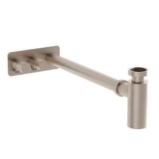 VitrA Design-Siphon-Set Plural mit Eckventilen links, Nickel gebürstet