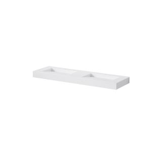 Steinberg Wand-Waschtisch Serie 444 1500x460x100mm, m 2 HL, o. ÜL, ma white