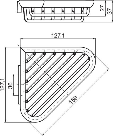 Artikelbild 2 des Artikels „EMCO Eckseifenkorb System 2 c, 127,1x127,1x159mm, m vd Wa, abnehmb. chrom“