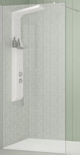 Kinedo Walk In Solo Design 90 Profil Weiß Glas Tissage 6mm H200cm